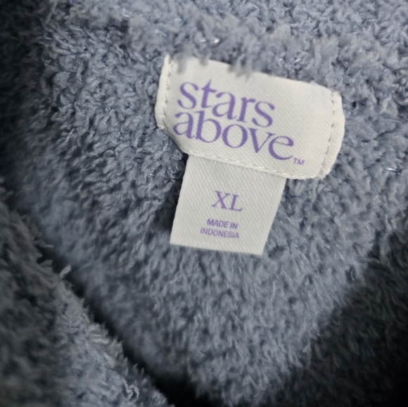 Stars Above NWT Womens Fuzzy Cropped Tank Top Blue Size XL - Picture 7 of 10